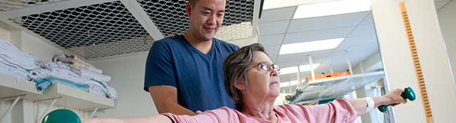 Woman working with her therapist